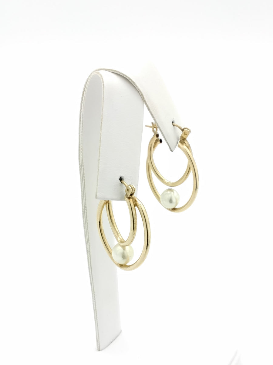 Pearl Earrings - Yellow Gold 14k (.585) 2.8 grams