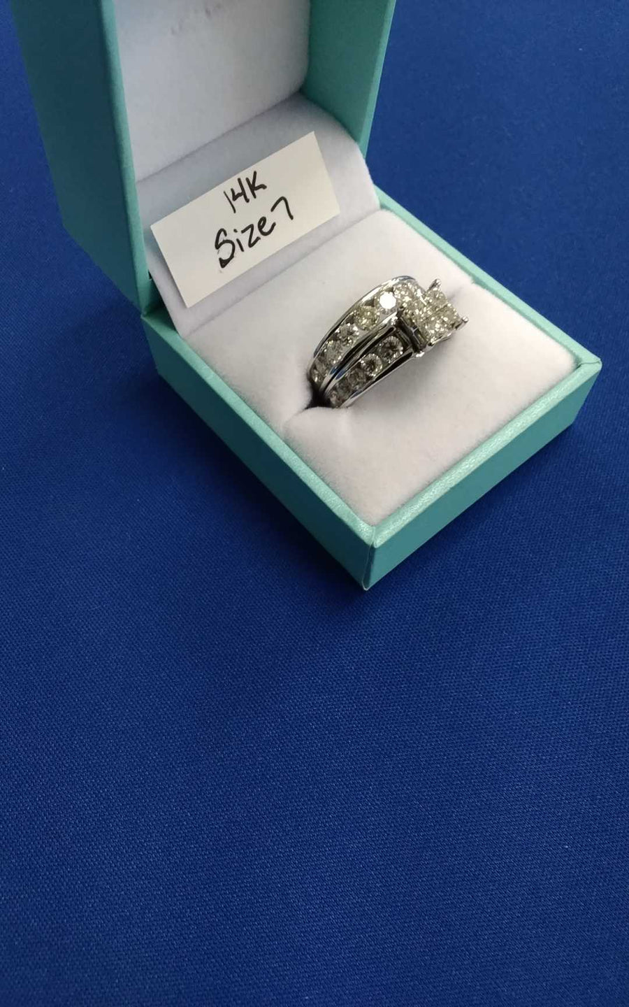 Ring - Engagement Set - White Gold 14k (.585) 12.1 grams Size 7