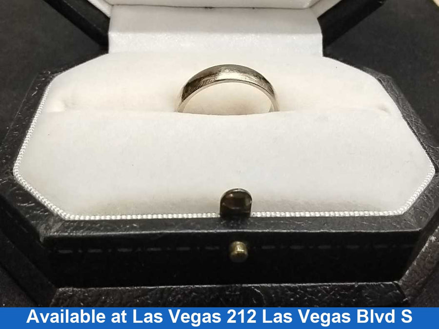 Ring - Wedding Band - White Gold 14k (.585) 5 grams Size 2.5