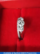 Ring - Engagement Set - White Gold 14k (.585) 5.2 grams Size 4.5