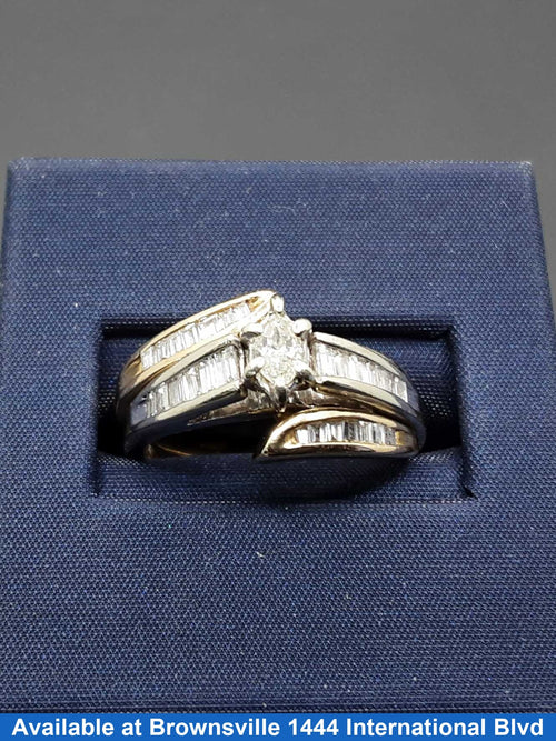 Ring - Engagement Set - Tricolor Gold 14k (.585) 8.5 grams Size 9