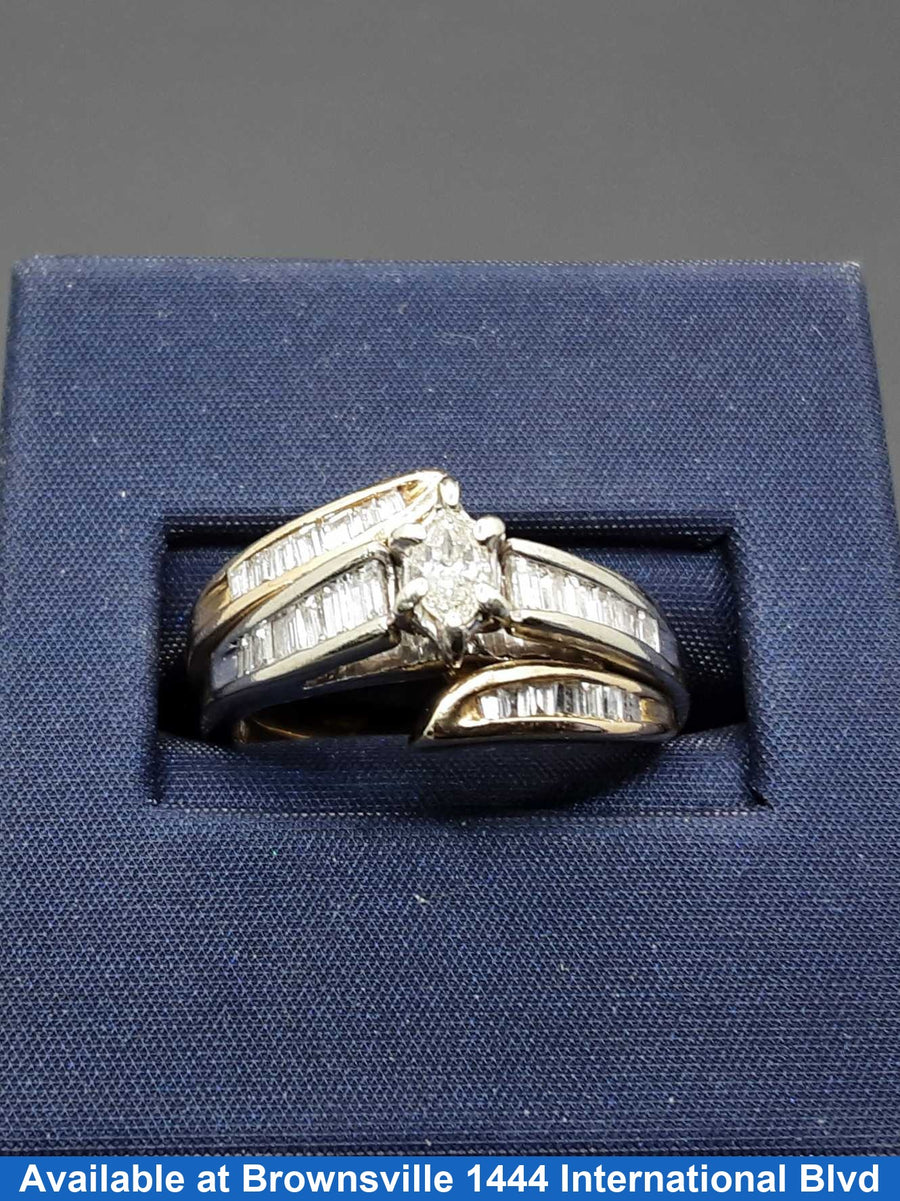 Ring - Engagement Set - Tricolor Gold 14k (.585) 8.5 grams Size 9