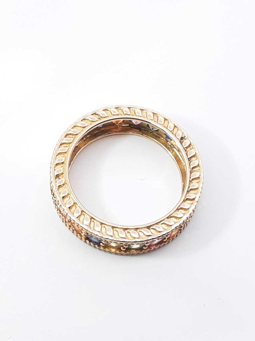 Rainbow Sapphire Eternity Band In 14k Yellow Gold 6 Grams Size 9 Fw1025lerdu