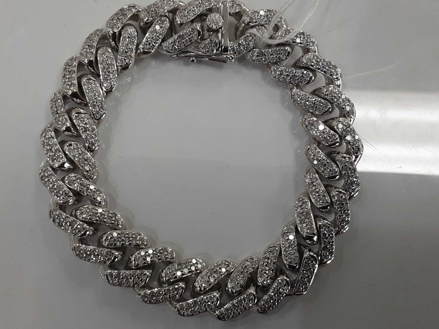 Cuban Link Bracelet - White Gold 10k (.417) 76 grams 8 inch
