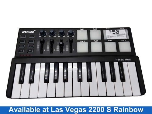 World Panda Mini Black Midi Keyboard Controller