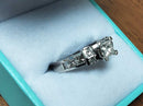 Ring - Wedding Set - White Gold 14k (.585) 4.9 grams Size 7