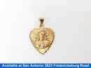 Heart Religious Pendant - Yellow Gold 10k