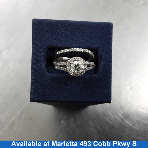 Ring - Engagement Set - White Gold 14k (.585) 4.9 grams Size 6.5