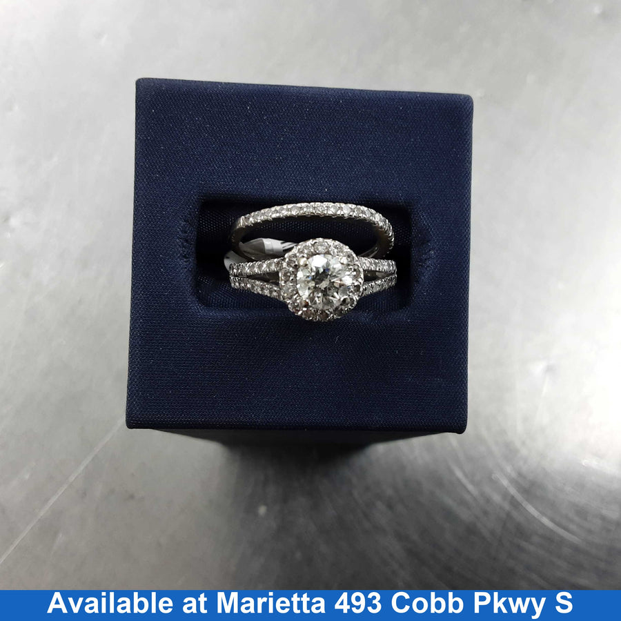Ring - Engagement Set - White Gold 14k (.585) 4.9 grams Size 6.5