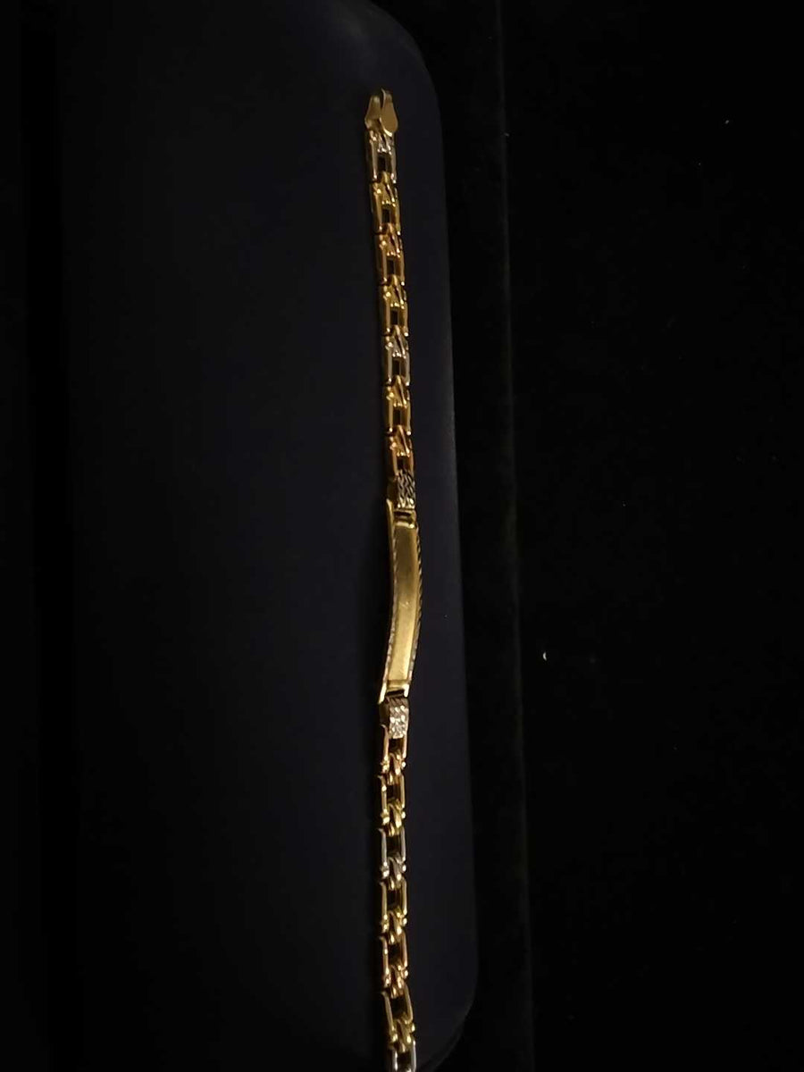 ID Bracelet - Tricolor Gold 14k (.585) 5.2 grams 8 inch