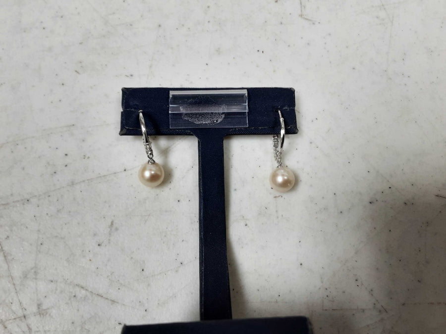 Double Stud Earring - White Gold 14k (.585) 2.9 grams