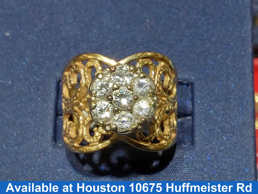 Women's Ring - Solitaire - Yellow Gold 14k (.585) 7.5 grams Size 7