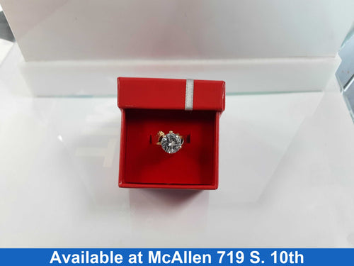 Women's Ring - Solitaire - Yellow Gold 14k (.585) 4.1 grams Size 7
