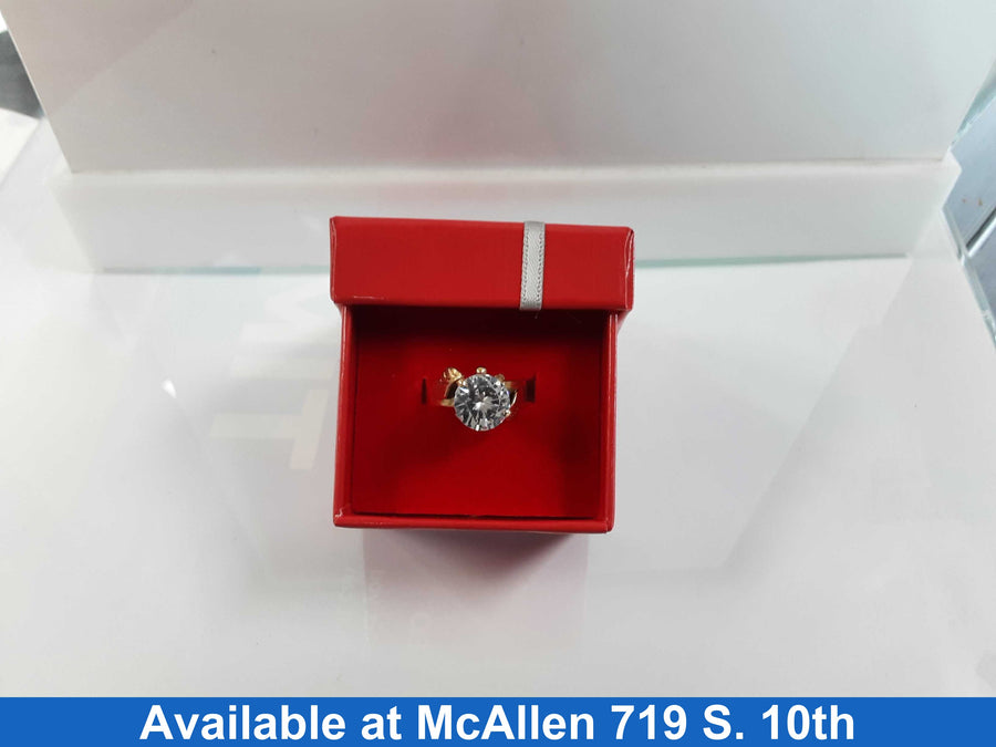 Women's Ring - Solitaire - Yellow Gold 14k (.585) 4.1 grams Size 7