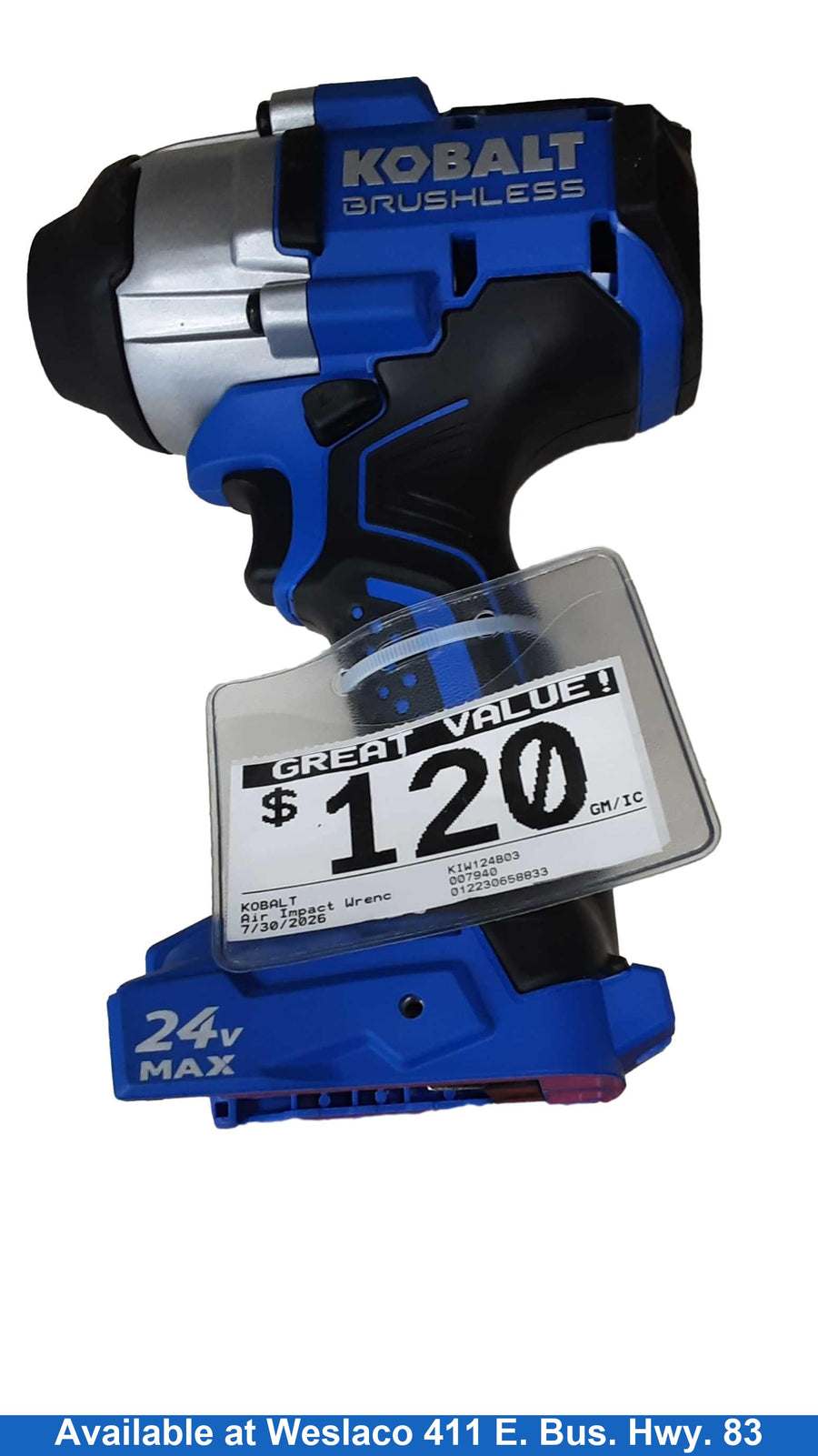 Kobalt Kiw124b03 Blue Standard Power Wrench