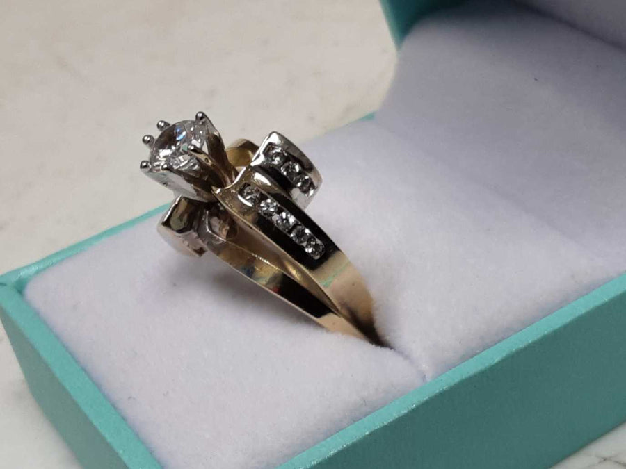 Ring - Engagement Set - Yellow Gold 10k (.417) 7.9 grams Size 9.5