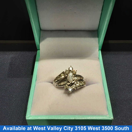 Ring - Engagement Set - White Gold 14k (.585) 6.7 grams Size 5