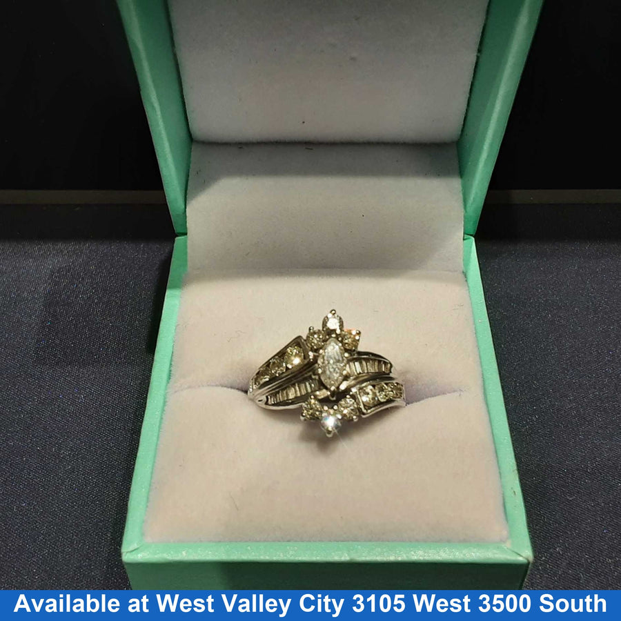 Ring - Engagement Set - White Gold 14k (.585) 6.7 grams Size 5