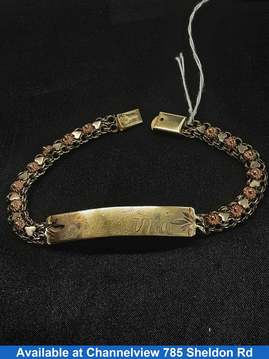 ID Bracelet - Tricolor Gold 10k (.417) 10.6 grams 7 inch