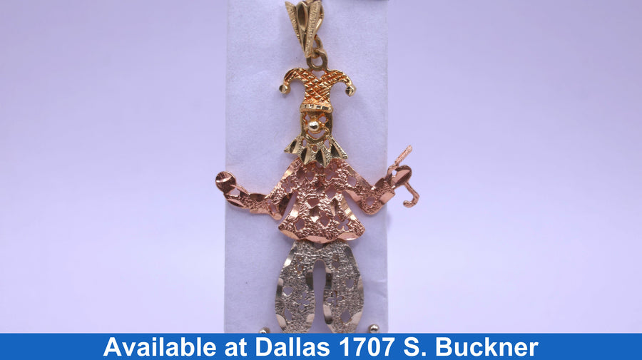 Jester Pendant - Tricolor Gold 14k (.585) 4.3 Grams