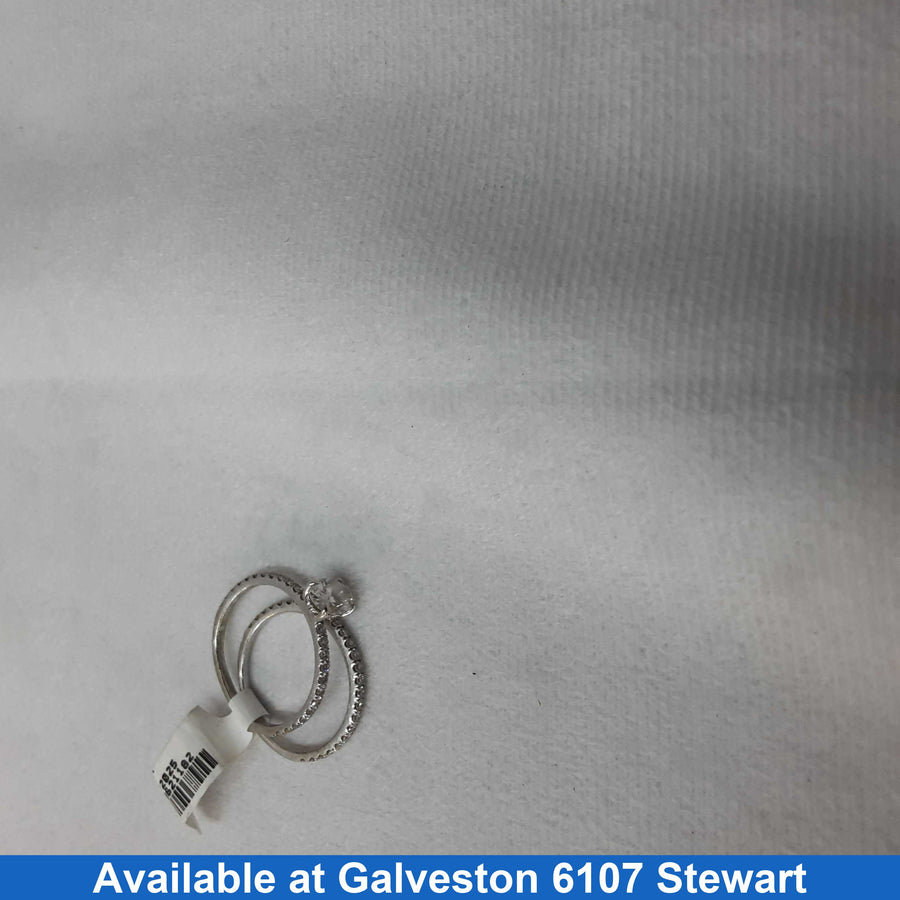 Ring - Wedding Set - White Gold 14k (.585) 4 grams Size 9.5