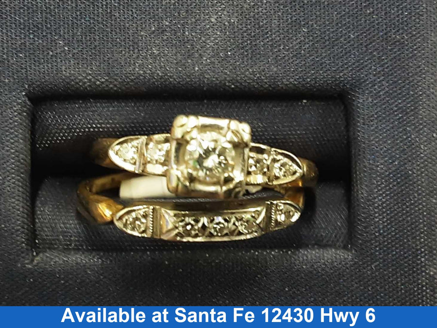 Ring - Engagement Set - Yellow Gold 14k (.585) 3.8 grams Size 6.5