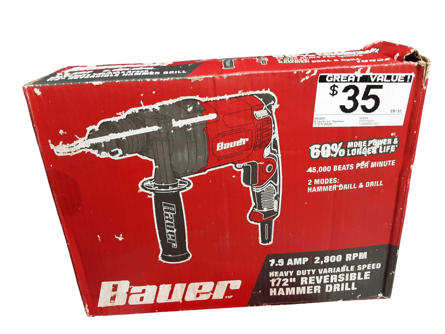 Bauer 56404 Red Corded Hammer Drill