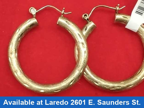 Hoop Earrings - Yellow Gold 10k (.417) 5.5 grams