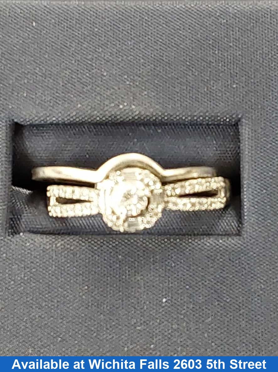 Ring - Wedding Set - White Gold 14k (.585) 3.6 grams Size 8