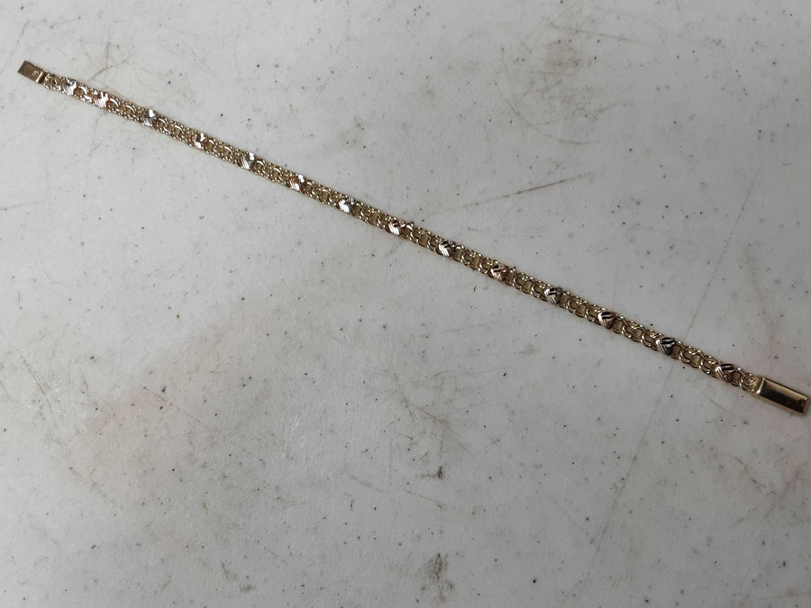 Bracelet - Tricolor Gold 10k (.417) 5.7 grams 7 inch