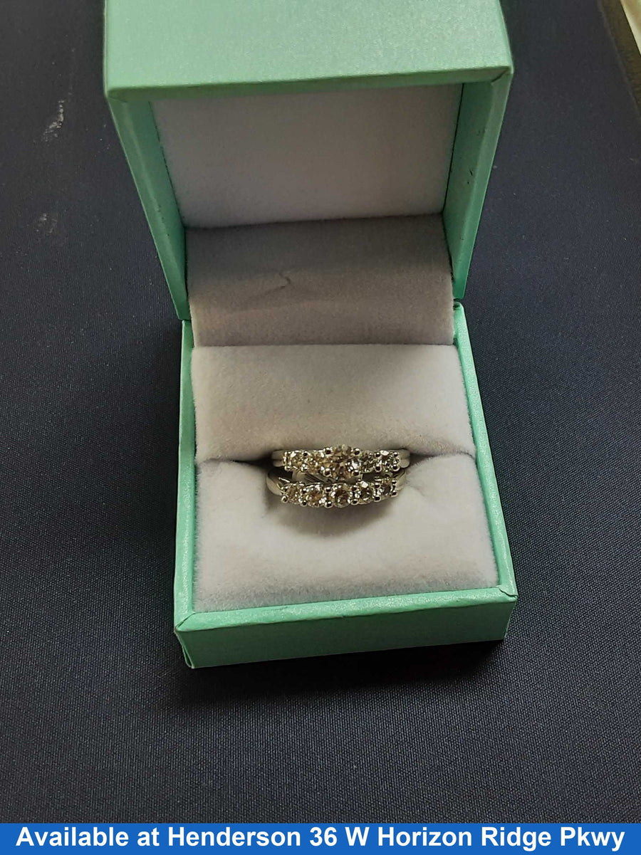 Ring - Engagement Set - White Gold 18k (.750) 7.8 grams Size 20