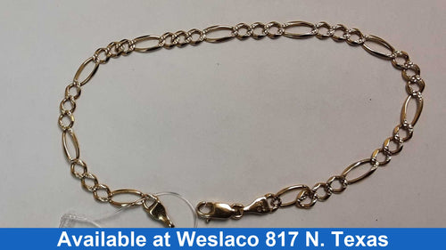 Figaro Bracelet - Yellow Gold 10k (.417) 3.9 grams 8 inch