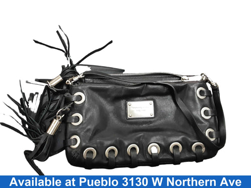 Michael Kors Astor Grommet Tassel Leather Clutch Black Purse / Handbag
