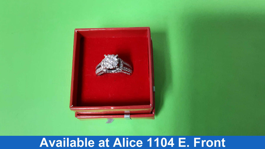 Ring - Engagement Set - White Gold 14k (.585) 8.1 grams Size 7.5