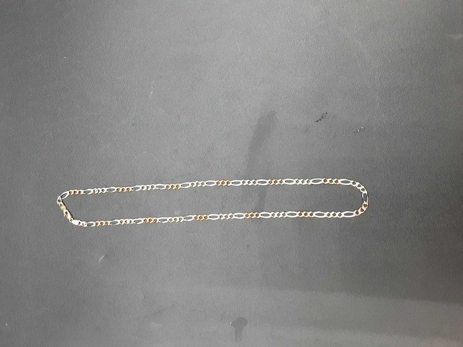 Figaro Chain - Tricolor Gold 10k (.417) 10.4 grams 18 inch