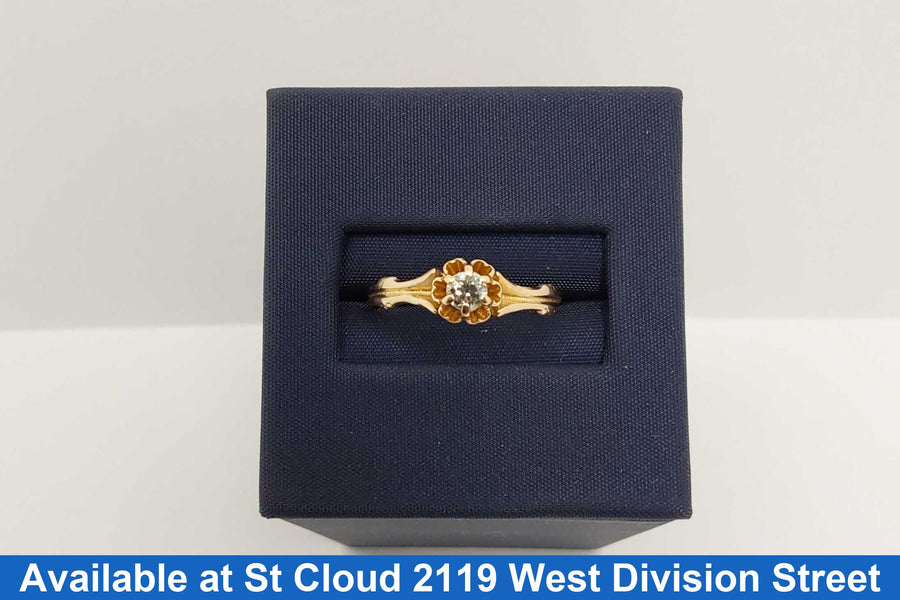 Women's Ring - Solitaire - Yellow Gold 14k (.585) 1.41 grams Size 8