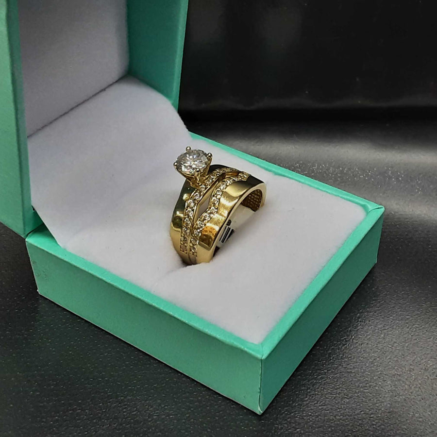 Ring - Engagement Set - White Gold 14k (.585) 5.4 grams Size 20