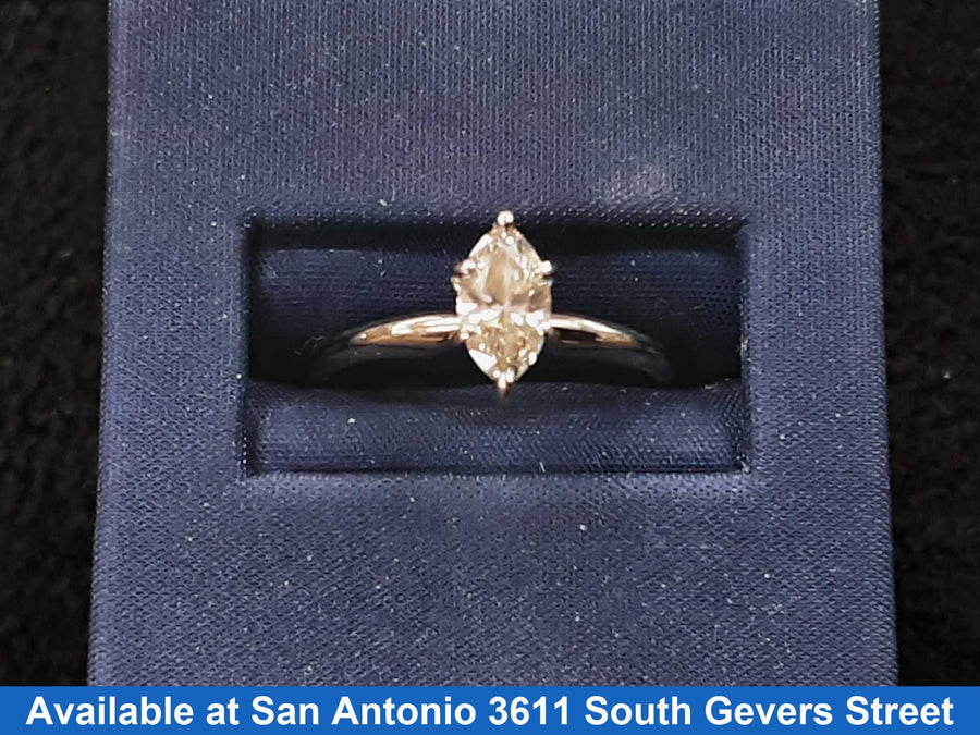 Women's Ring - Solitaire - White Gold 14k (.585) 2.1 grams Size 20