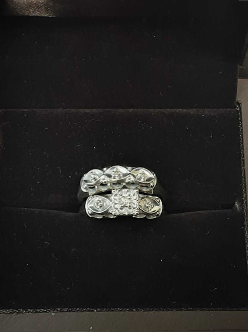 Ring - Engagement Set - White Gold 14k (.585) 4 grams Size 7