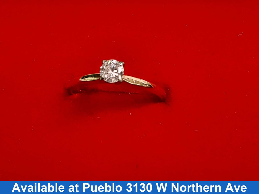 Women's Ring - Solitaire - Yellow Gold 14k (.585) 2 grams Size 8