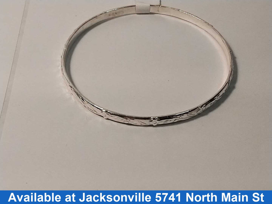 Bangle Bracelet - Silver 5.8 grams 6 inch