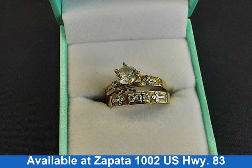 Ring - Engagement Set - Yellow Gold 10k (.417) 3.3 grams Size 20