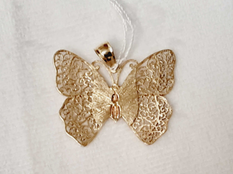 14k Tricolor Gold Butterful