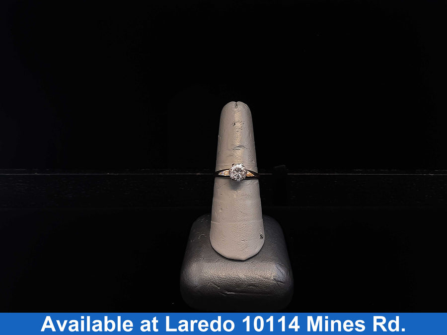 Women's Ring - Solitaire - Yellow Gold 10k (.417) 1.9 grams Size 7