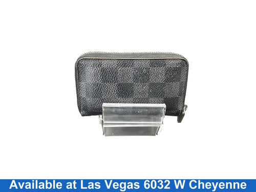 Louis Vuitton Damier Graphite Zippy Coin Purse Black Wallet