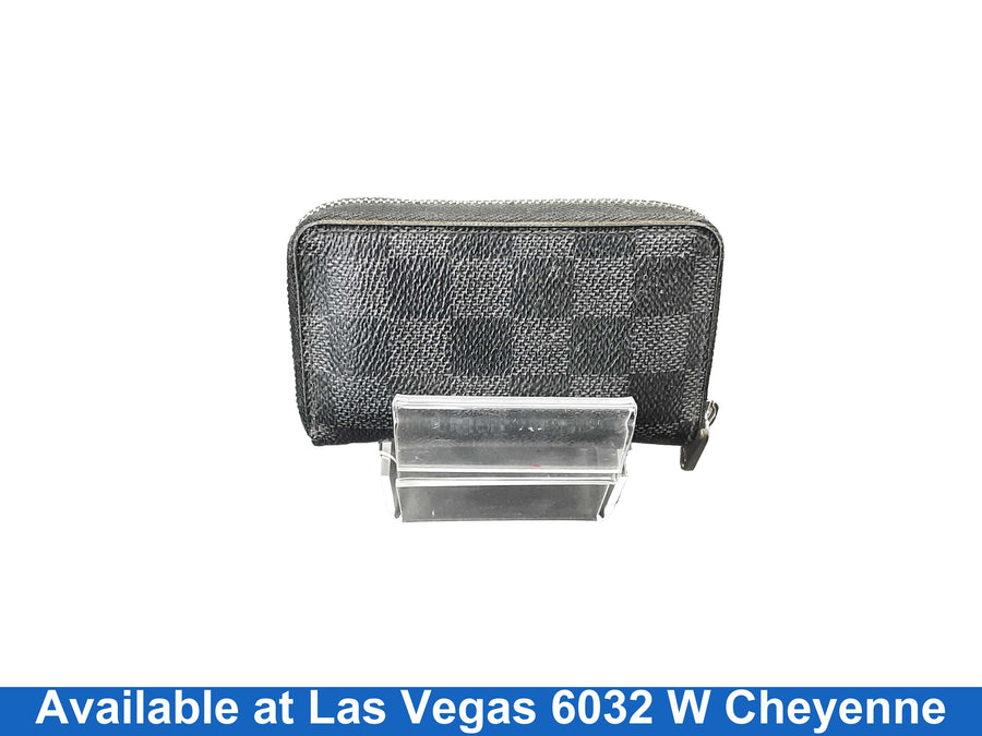 Louis Vuitton Damier Graphite Zippy Coin Purse Black Wallet