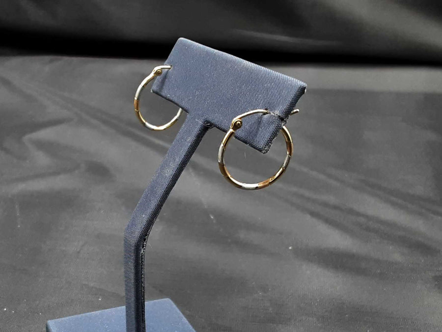 Hoop Earrings - Tricolor Gold 14k (.585) 0.7 grams