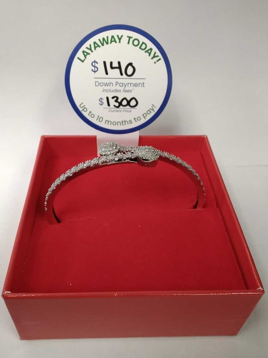 Bangle Bracelet - White Gold 10k (.417) 12.4 grams 6 inch
