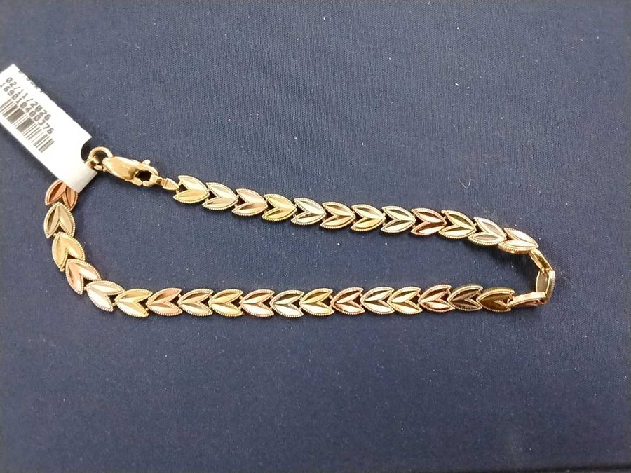 Bracelet - Tricolor Gold 14k (.585) 8.4 grams 8 inch