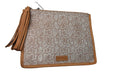 Consuela Anything Goes Snakeskin Clutch Beige / Tan Purse / Handbag